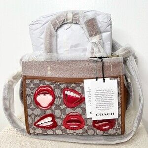 NWT Coach Coach X Tom Wesselmann Rogue 25 In Textile Jacquard $895 CA 119 Lips